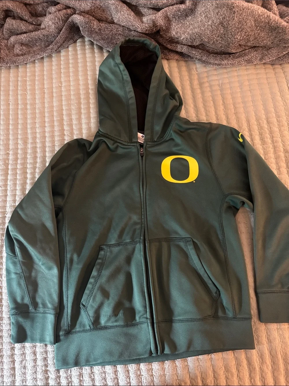 Nike Green & Yellow Oregon O Logo Full-Zip Hoodie